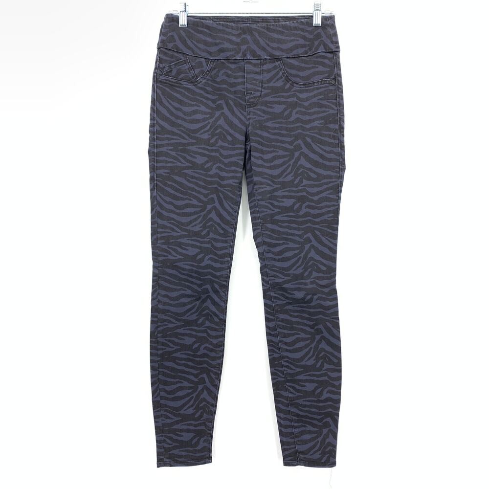 Rock & Republic Denim Rx Fever Pull On Zebra Print Jegging Womens 8 Blue Black